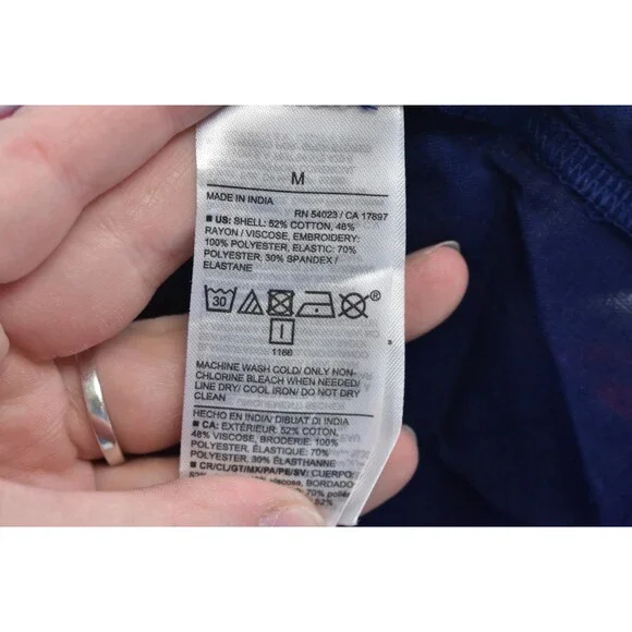 Old Navy Top Womens Medium Smocked Peplum Tank Sleeveless Embroidered Boho - Picture 8 of 11